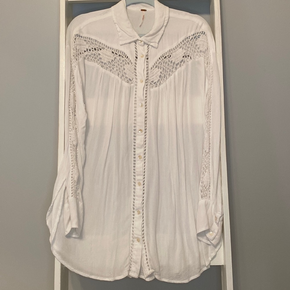 Free People Lace Top in White 🤍 Bohemian